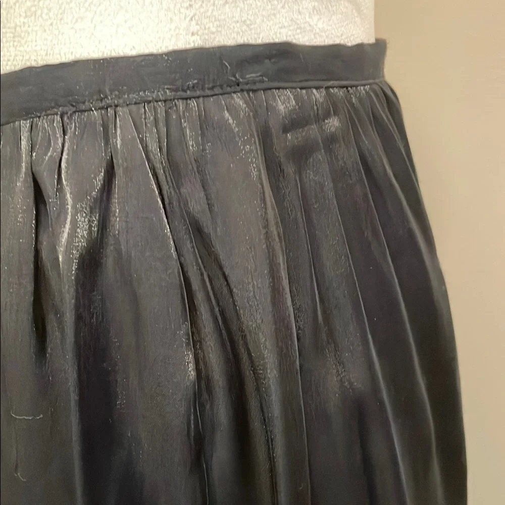 Brannan Studio San Francisco Black Pleated Maxi Skirt elastic waist size 16